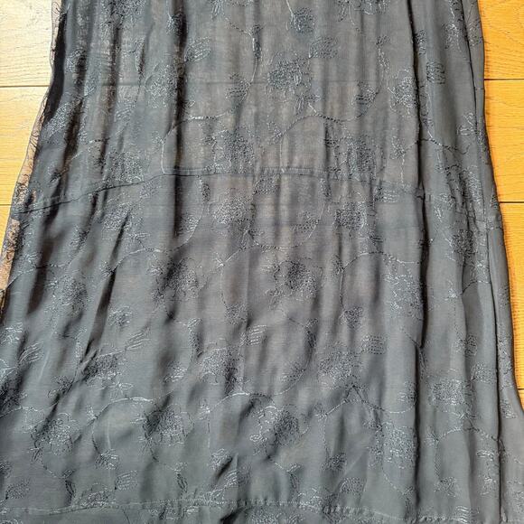 VTG Alexander Brown Los Angeles Maxi Dress SZ 1 Embroidered Sheer Witchy Fairy - Picture 8 of 10